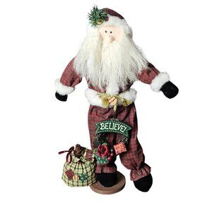 Main Joy Limited Santa Claus Plush Farmhouse Primitive Standing 22" Doll